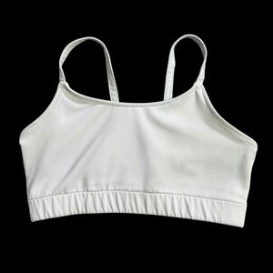 Cheerleading.com CC Dancewear White Sports Bra Crop Top Made in USA Womens Small